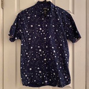 Short sleeve button up with constellation print